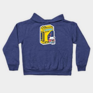 Yellow and blue Walkman cute cat Kids Hoodie